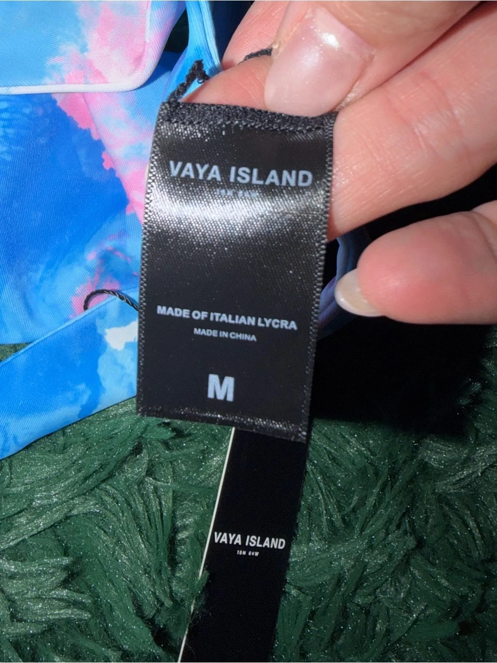 Vaya Island Blue Pink Watercolor Bikini Bottoms | Medium | NWT | Italian Lycra